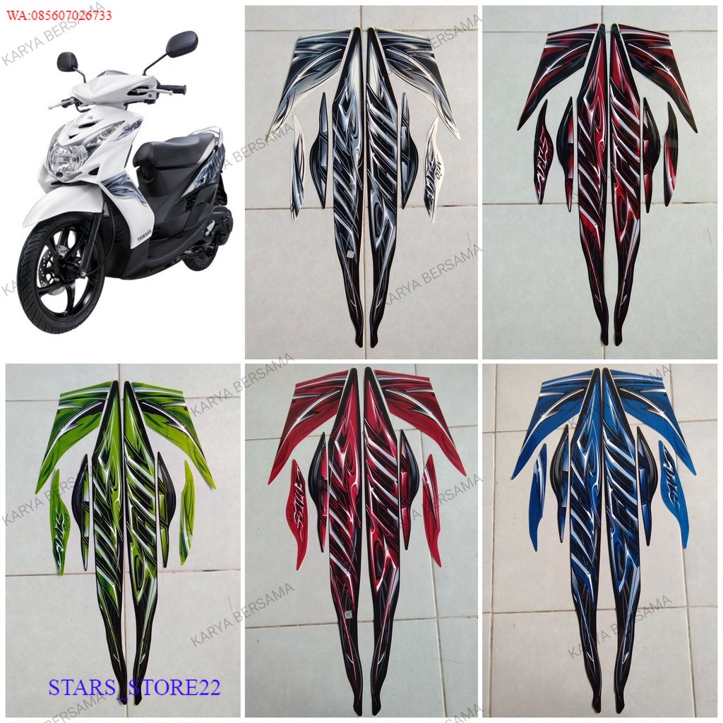 (ORI) stiker motor striping standar Yamaha MIO SOUL 2011-2012 / Stiker Striping Standar Pabrikan Sou