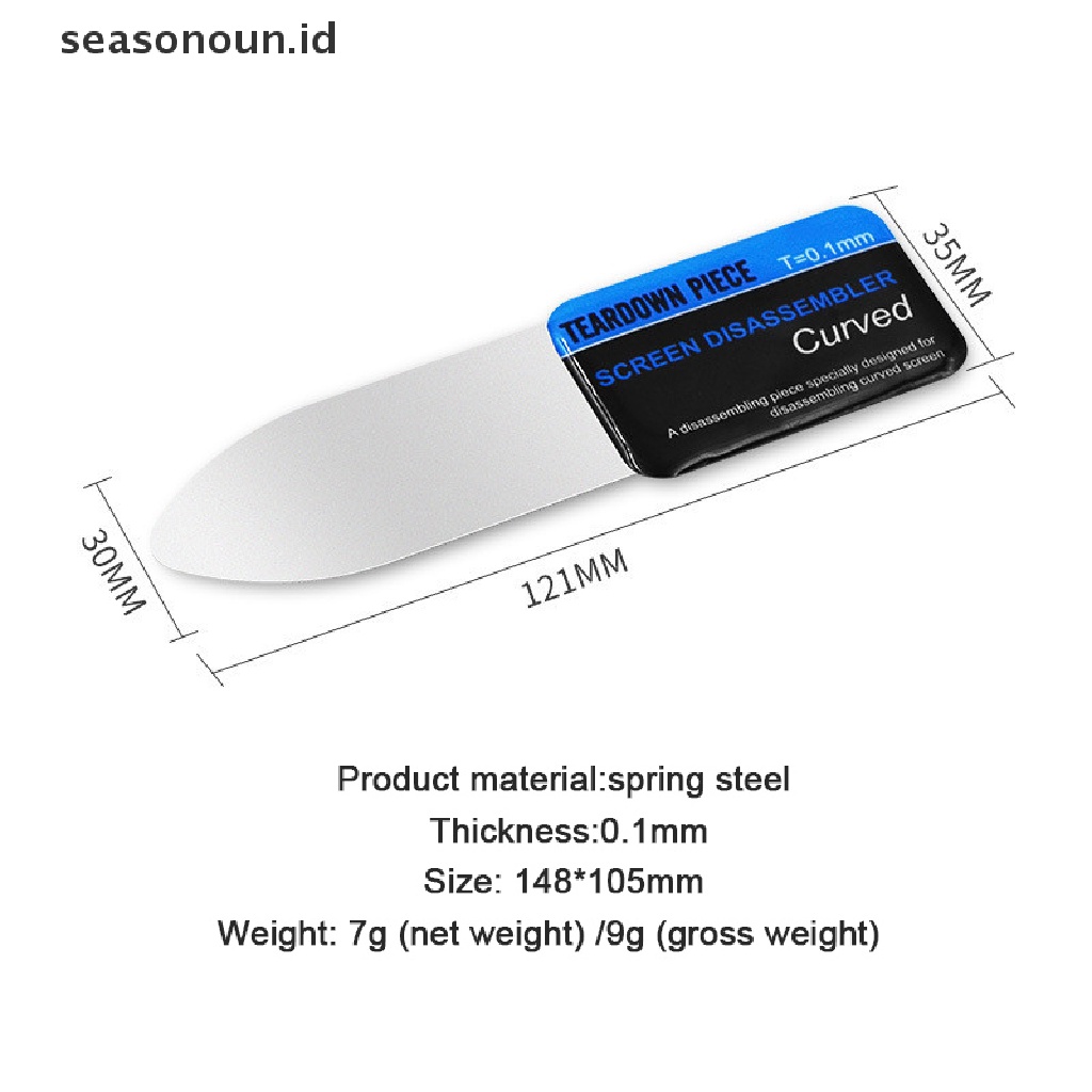 Seasonoun obile Phone Curved LCD Screen Spudger Opening Pry Card Tools Ultra Tipis Fleksibel.
