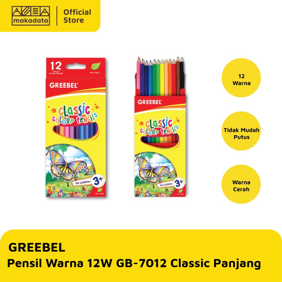 

Classic Greebel Pensil Warna Half / [7012/12 Colour] / Pewarna Gambar / Mewarnai