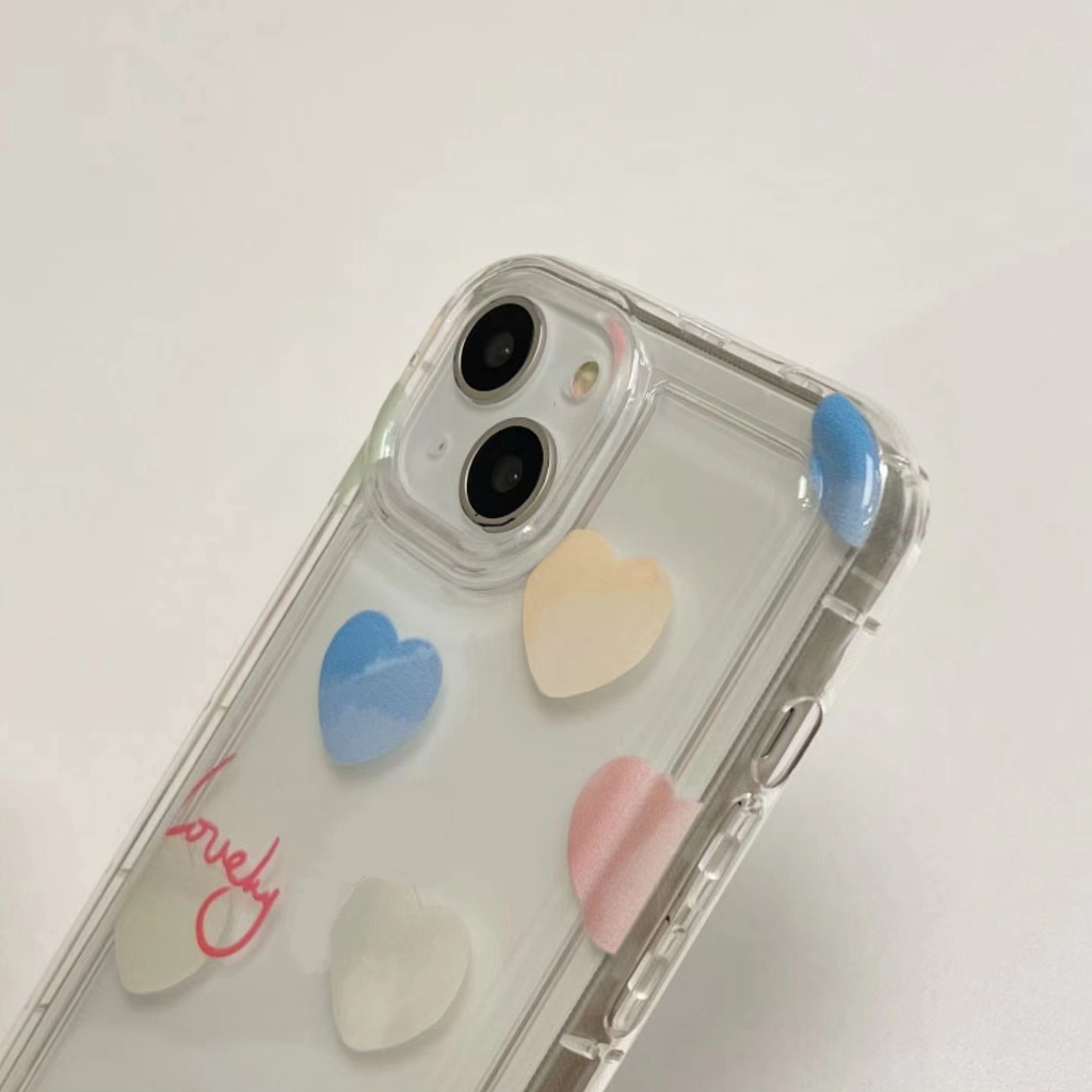 IPHONE Cinta Lembut Casing Ponsel Kompatibel Untuk Iphone14 13 11 12 Pro XS Max X Xr7 +8 Plus Casing Transparan TPU Silikon Shockproof Cover