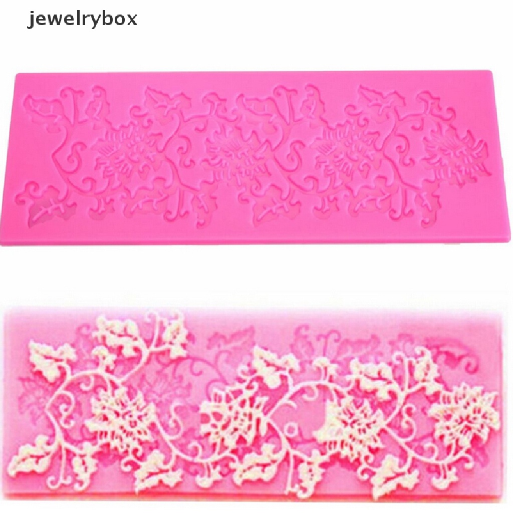 [jewelrybox] Bunga Daun Silikon Renda Cetakan Kue Fondant Decorag Baking Embosser Mold DIY Butik