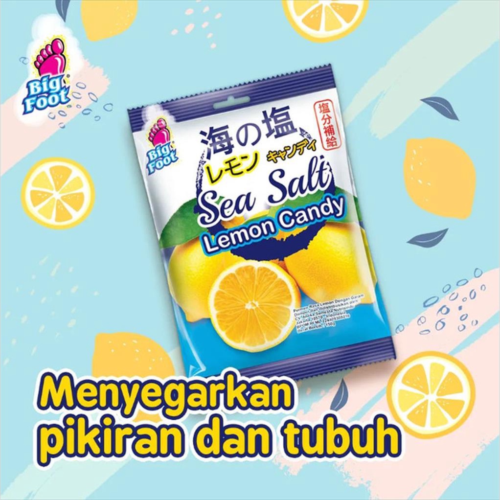 Big Foot Permen Sea Salt Lemon Candy 150 Gr Rasa Lemon Dengan Garam Halal