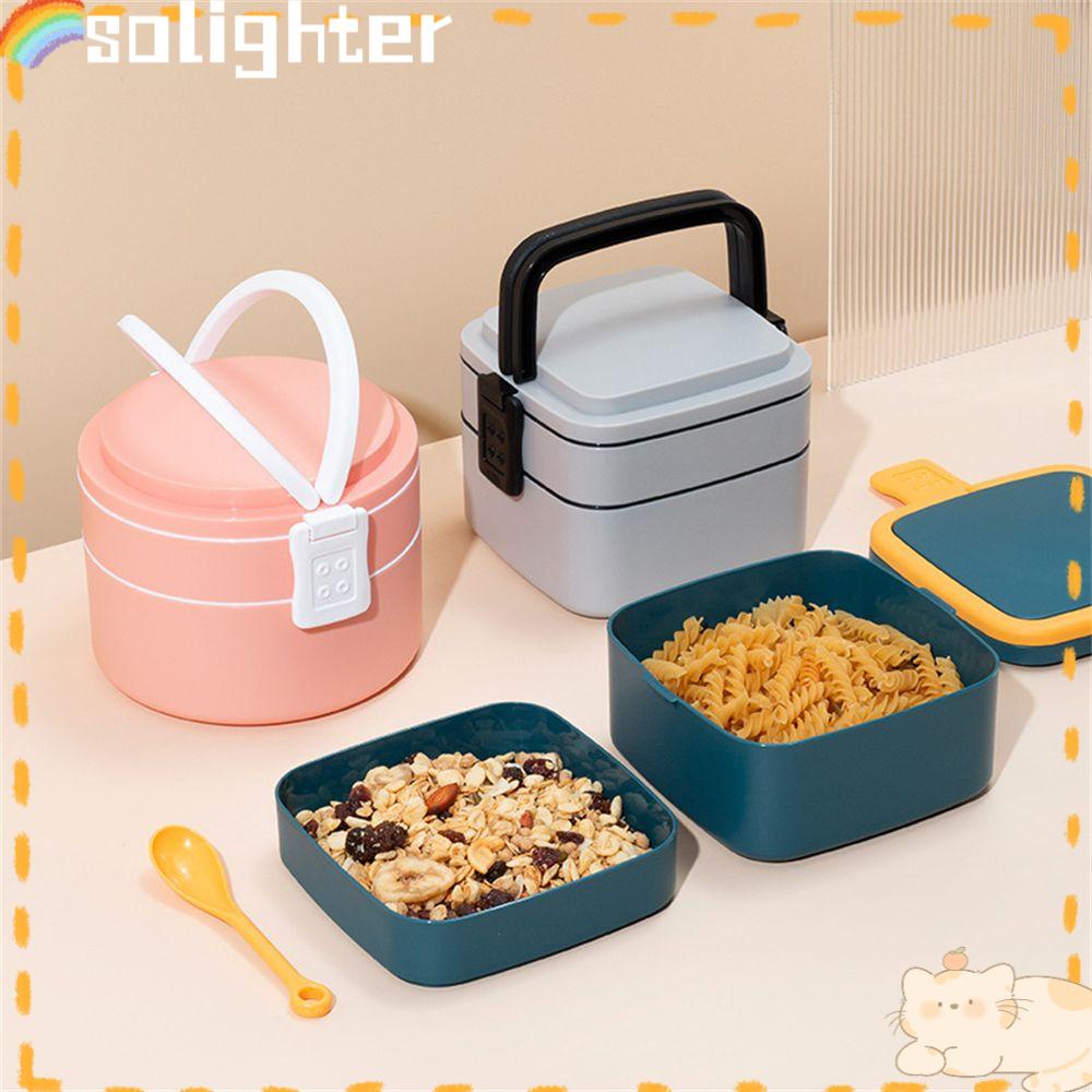 Solighter Lunch Box Anti Bocor Ringan Thermal Insulated Box Tahan Lama 2lapis