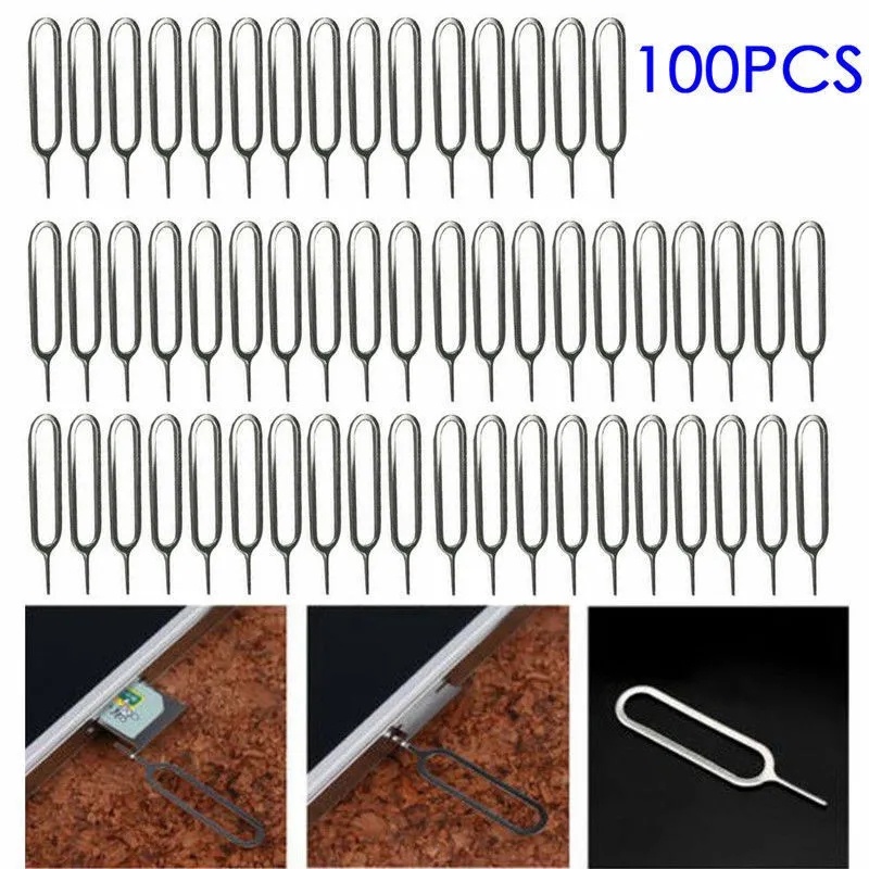 50 /100Pcs Portabel Dapat Digantung Mini Ponsel SIM Card Removal Jarum/Logam Kuat Tahan Lama Smartphones SIM Tray Ejection Pin Aksesoris