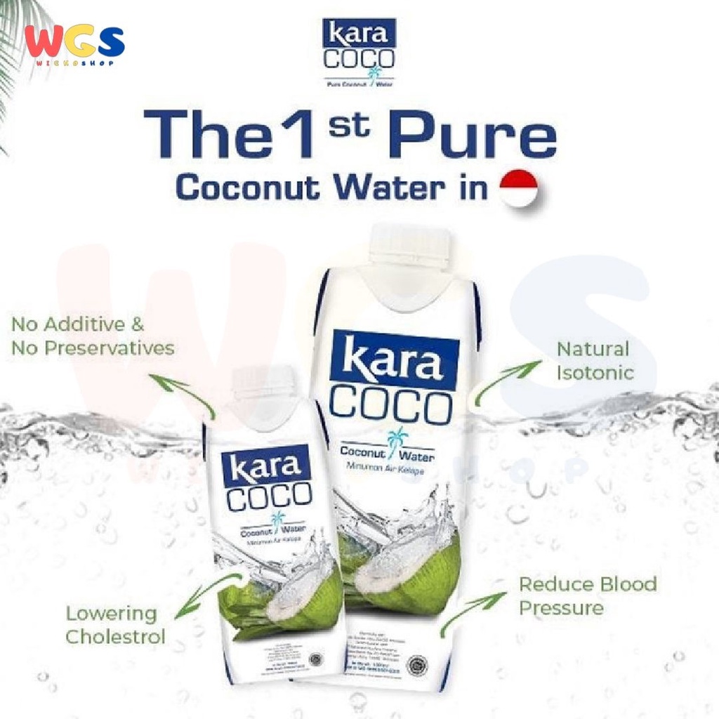 Kara Coco 100% Coconut Water 4 pcs x 330ml - Minuman Air Kelapa