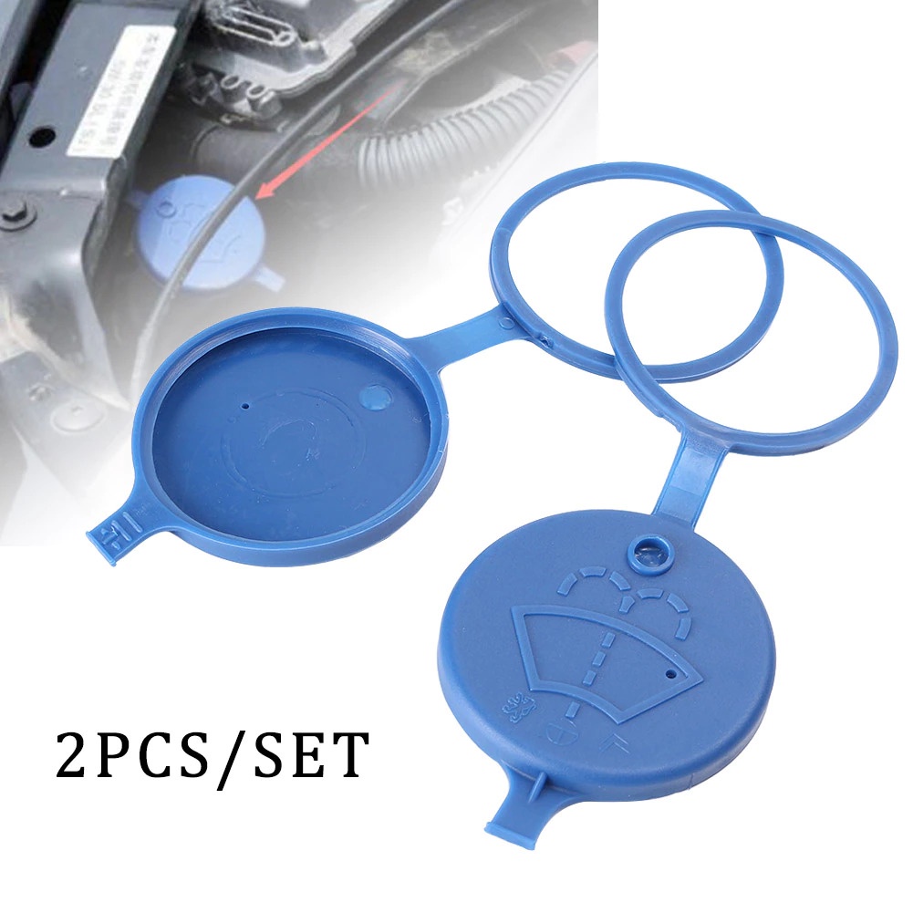 Cover Tanki Air Wiper Mobil Car Windshield Washer Fluid Lid Cover for Peugeot Citroen 2 PCS - HT-03 - Blue