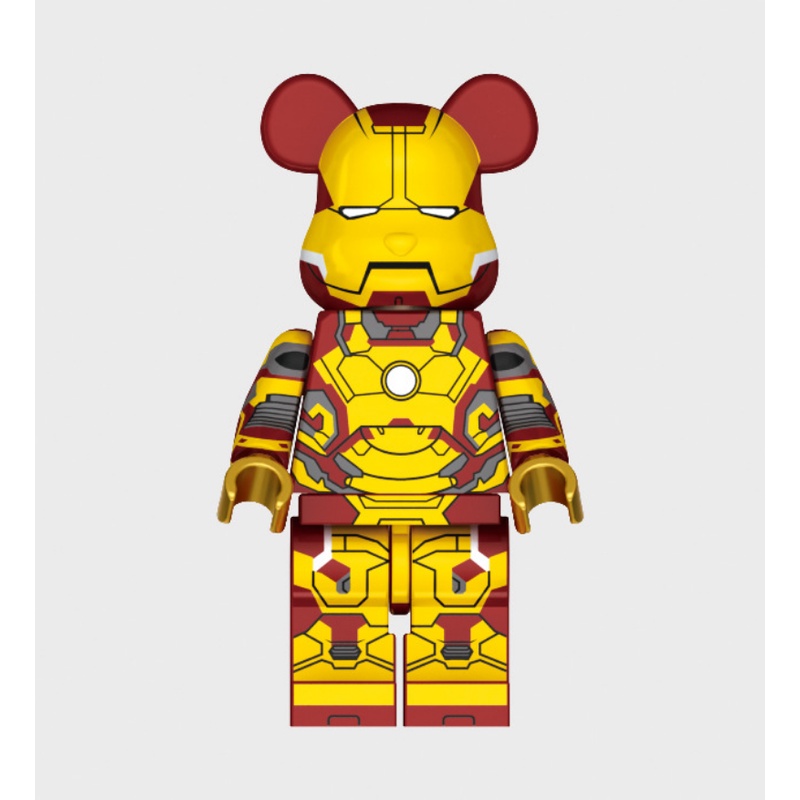 Net Red Hot Item Violent Bear Spider-Man Bear Iron Man Bear Beruang Warna SpongeBob Bear Puzzle Merakit Blok Mainan Minifigures