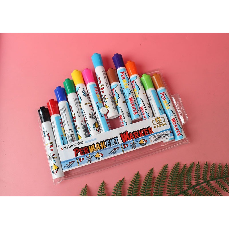 12pcs Spidol Marker 12 Warna Permanen GM-ST0242