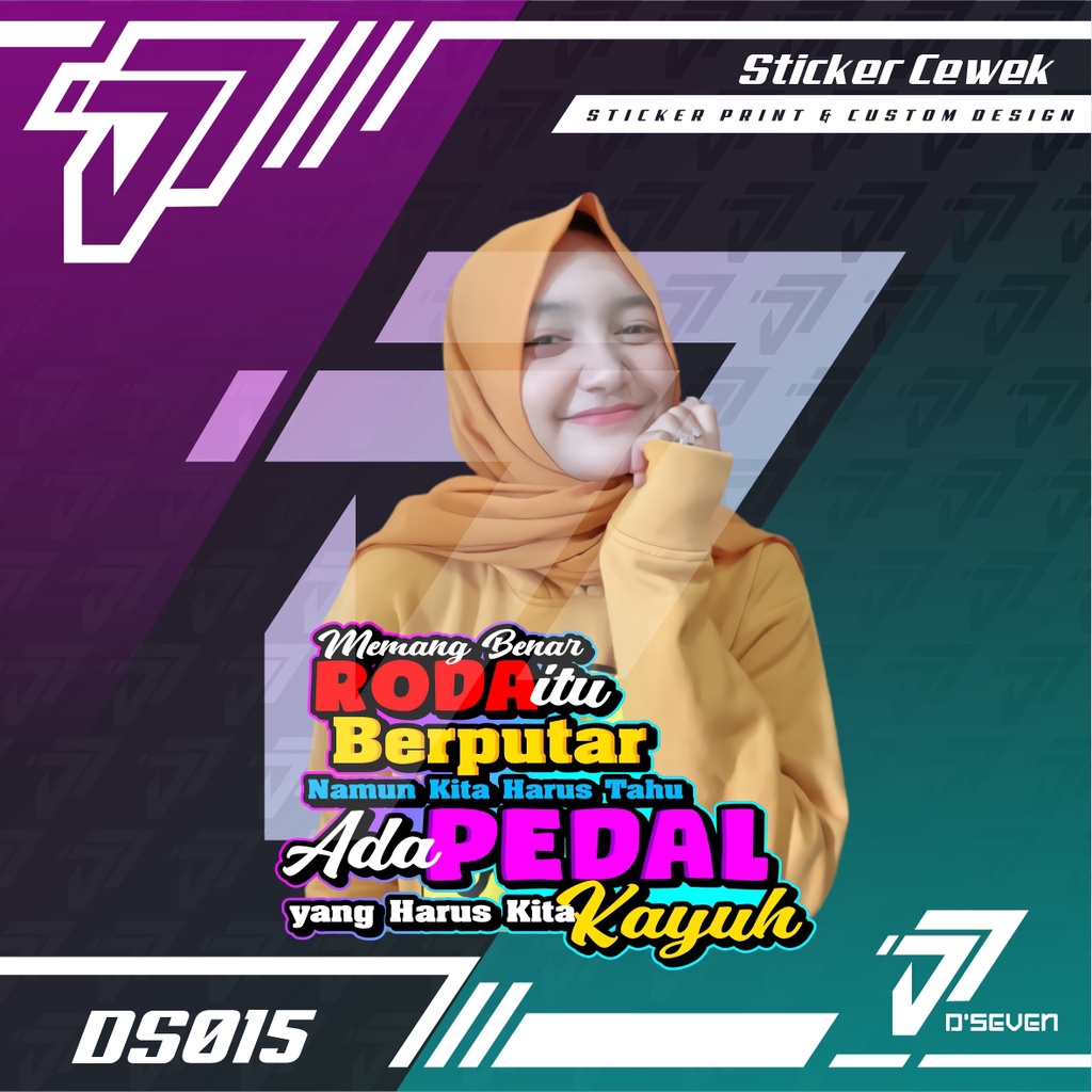 Stiker Foto Cewek Cantik Hijab Vector Custom Bisa Request Foto & Kata-kata - Stiker Mobil / Motor / 