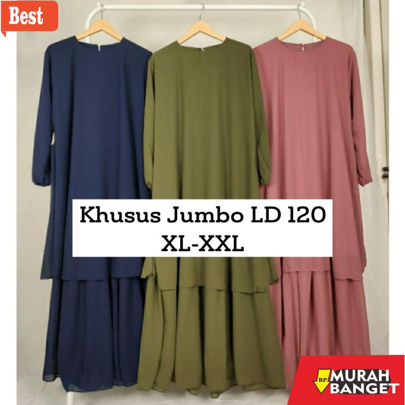 Tren baju lebaran wanita 2023- Gamis Malaysia Wanita Jumbo Dress Muslim Model Terbaru