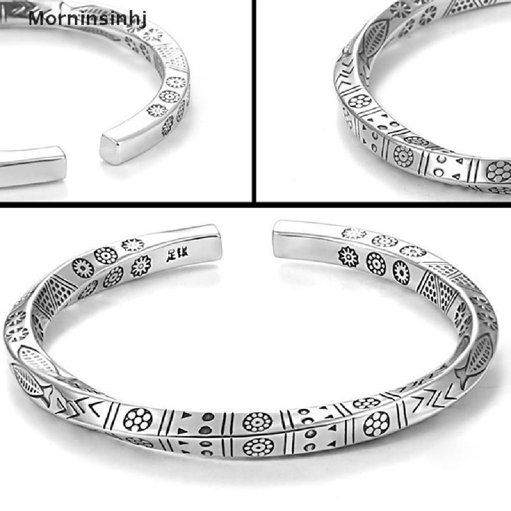 Mornin Vintage Stainless Steel Bangle Untuk Pria Wanita Mobius Memutar Cuff Gelang Unisex Kasual Pulseira Gents Perhiasan Mobius Cincin Totem Gelang id