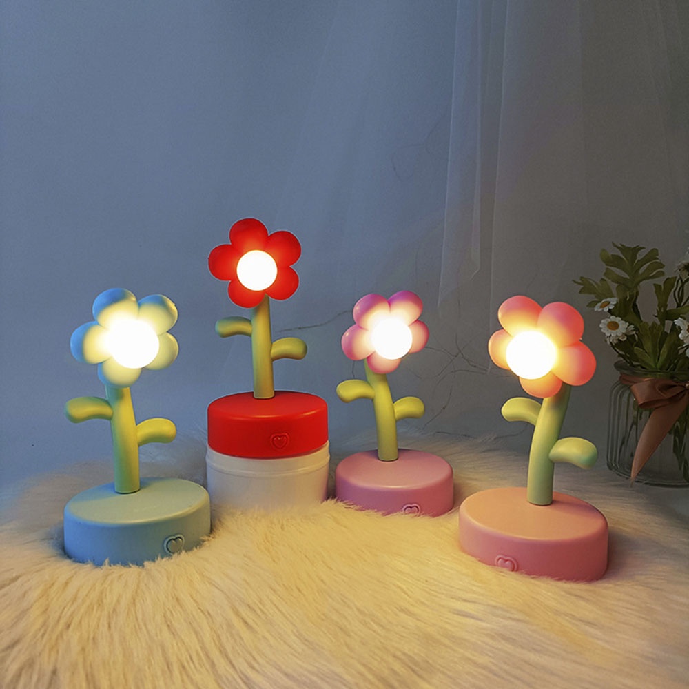 Sunflower Night Light Lampu Meja Untuk Anak Kamar Samping Tempat Tidur Dekorasi Hadiah (Belum Termasuk Baterai)