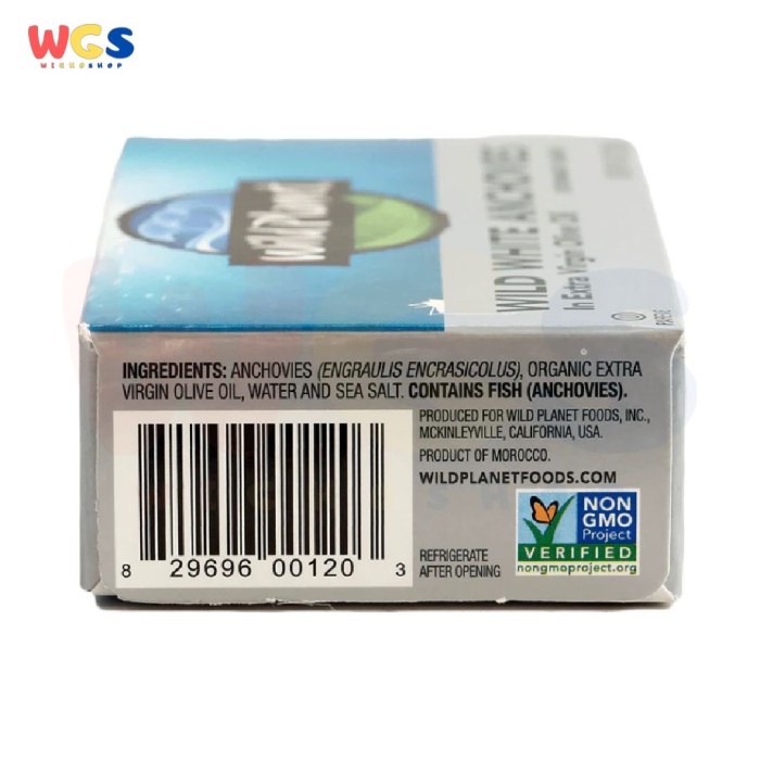 Wild Planet Wild White Anchovies In Extra Virgin Olive Oil 4.4oz 125g