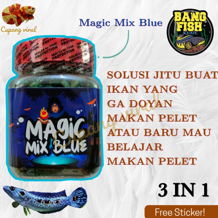 MAGIC MIX BLUE Pakan Channa Blue 3in1 Maggot Udang Pelet Bang Fish