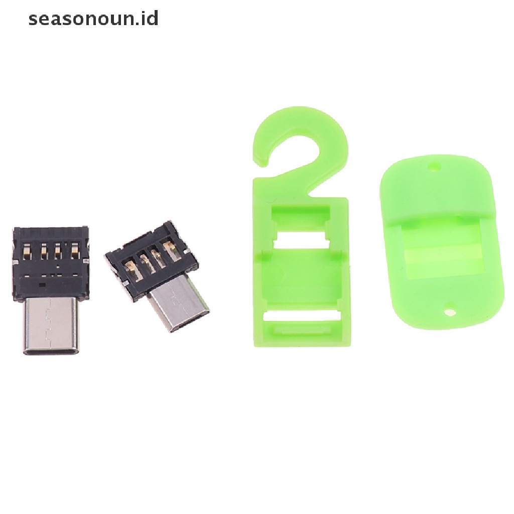 Seasonoun USB Type C Adapter Konektor Data USB-C Male to USB 2.0 Female Untuk Hp Android.