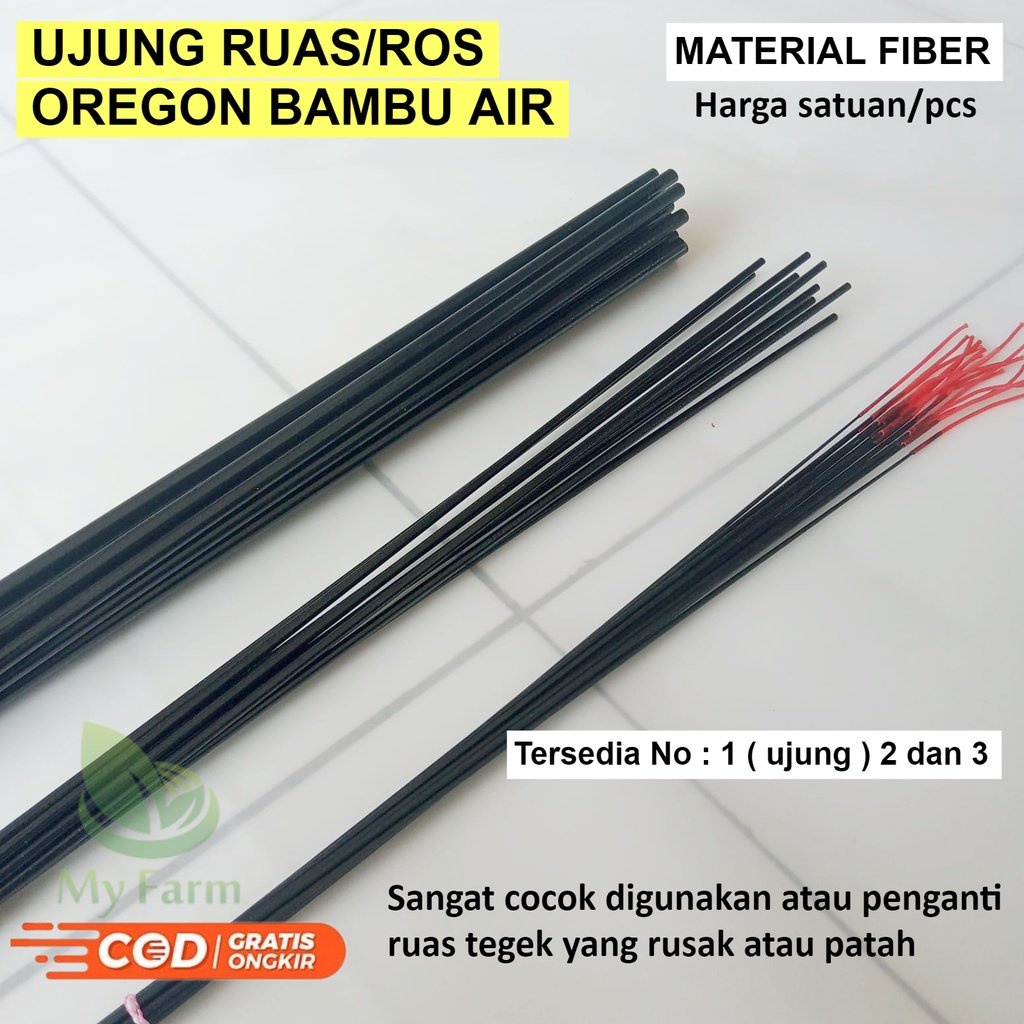 Ujung Ruas / Ros Pengganti Joran Pancing Tegek Oregon Bambu Air Bahan Fiber Lentur No 1 2 3 Berkuali
