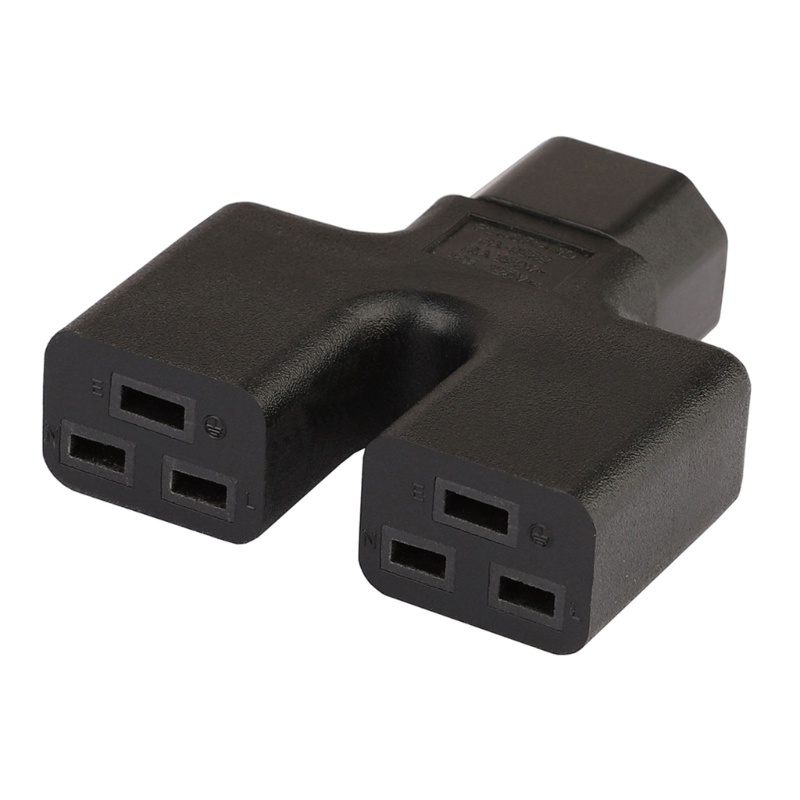 Adaptor Colokan Konversi zzz IEC320 C14 to C19x2 Laptop UPS-PDU Converter Adapter