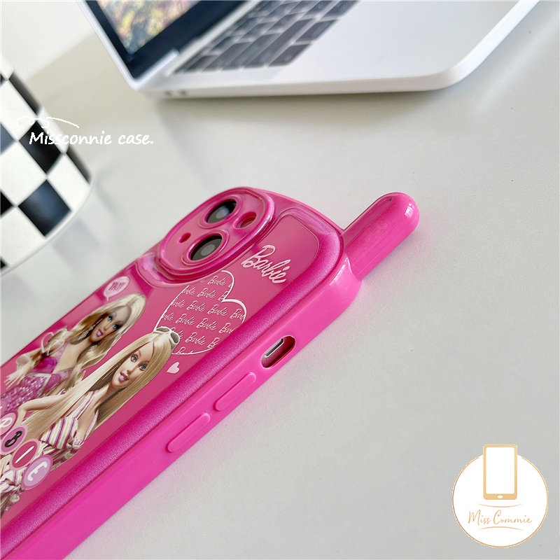 IPHONE Casing Bentuk Ponsel Kepribadian Retro Kreatif Kompatibel Untuk Iphone11 Pro Max7 8 Plus14 11 13 12 Pro Max XR X XS Max SE 2020 Putri Lucu Cantik Barbie Soft Cover