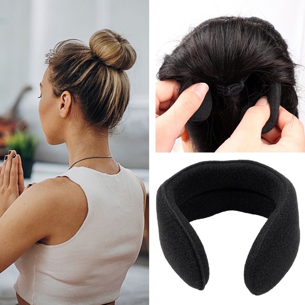 Women Hair Scrunchies Twist Donut Bun Curler DIY Donut Sanggul Alat Styling Rambut Magic Hair Bun Maker Ladies Simple Sponge Wrap Hair Band Fashion Styling Hair Band