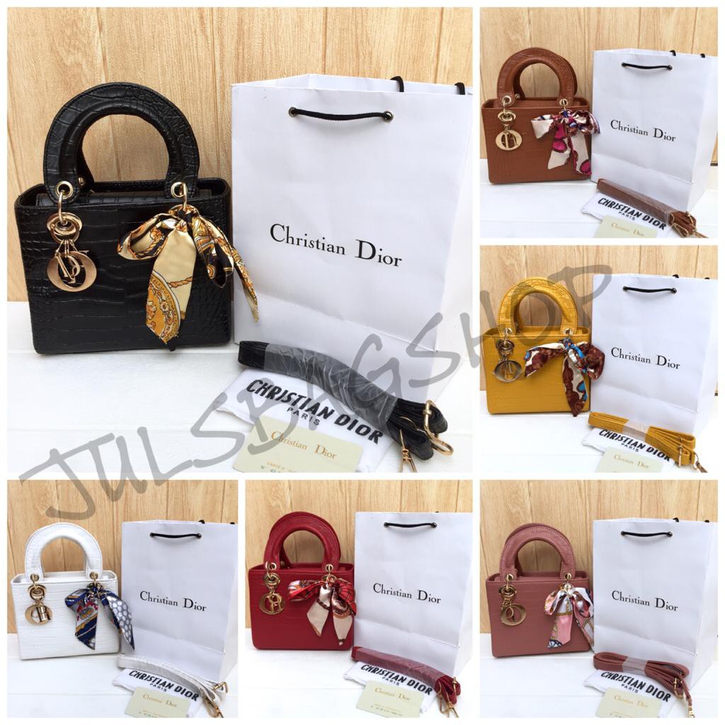 TAS WANITA HANDBAG CD CROCO MINI PREMIUM IMPORT