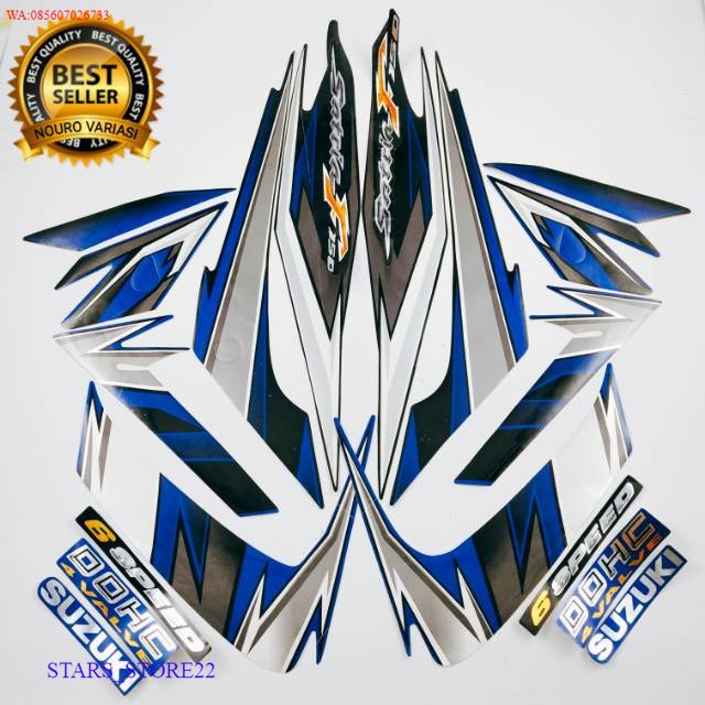 (ORI) striping suzuki satria fu f 150 2009 barong hitam biru list body motor standar KUALITAS ORIGIN