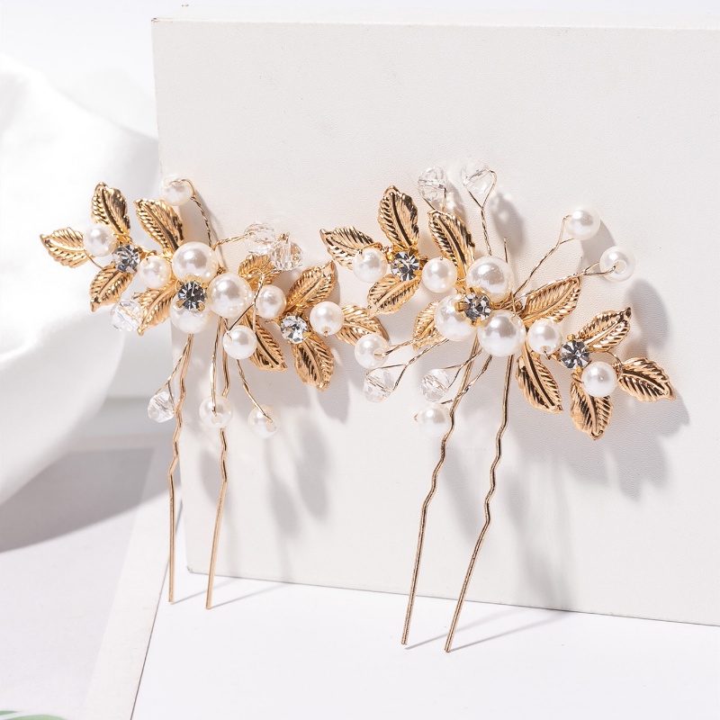 Mutiara Imitasi Elegan Bridal Hair Stick Hairpin/Bunga Kristal Halus Rambut Garpu Hiasan Kepala Aksesoris Pesta Pernikahan Festival