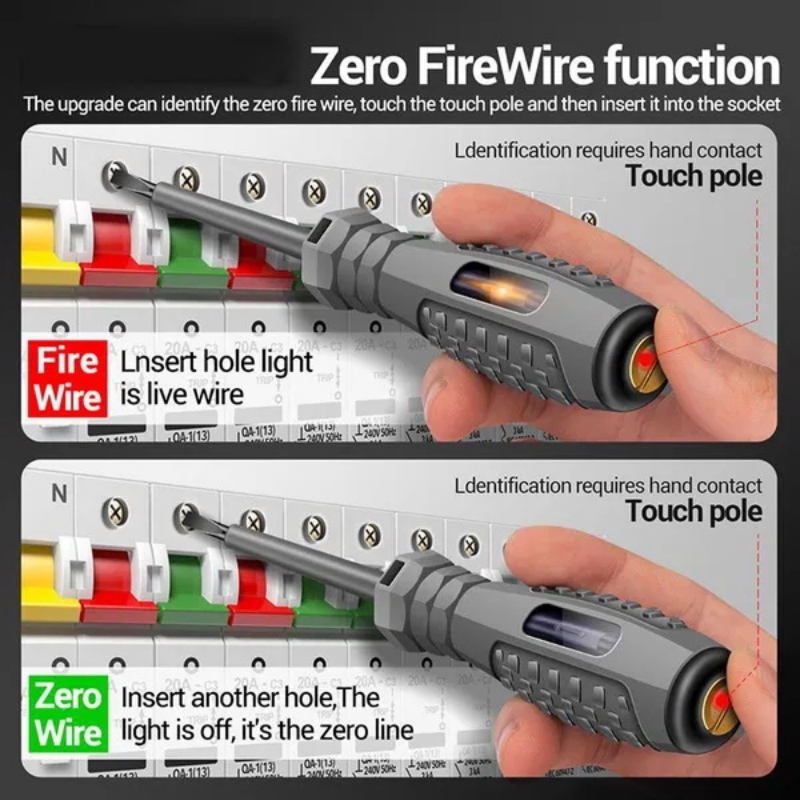 Obeng Magnet Test Pen Tegangan Listrik Portabel Dengan Lampu Indikator Detektor Test Pen Induksi Non-Kontak Auto Repair Tools