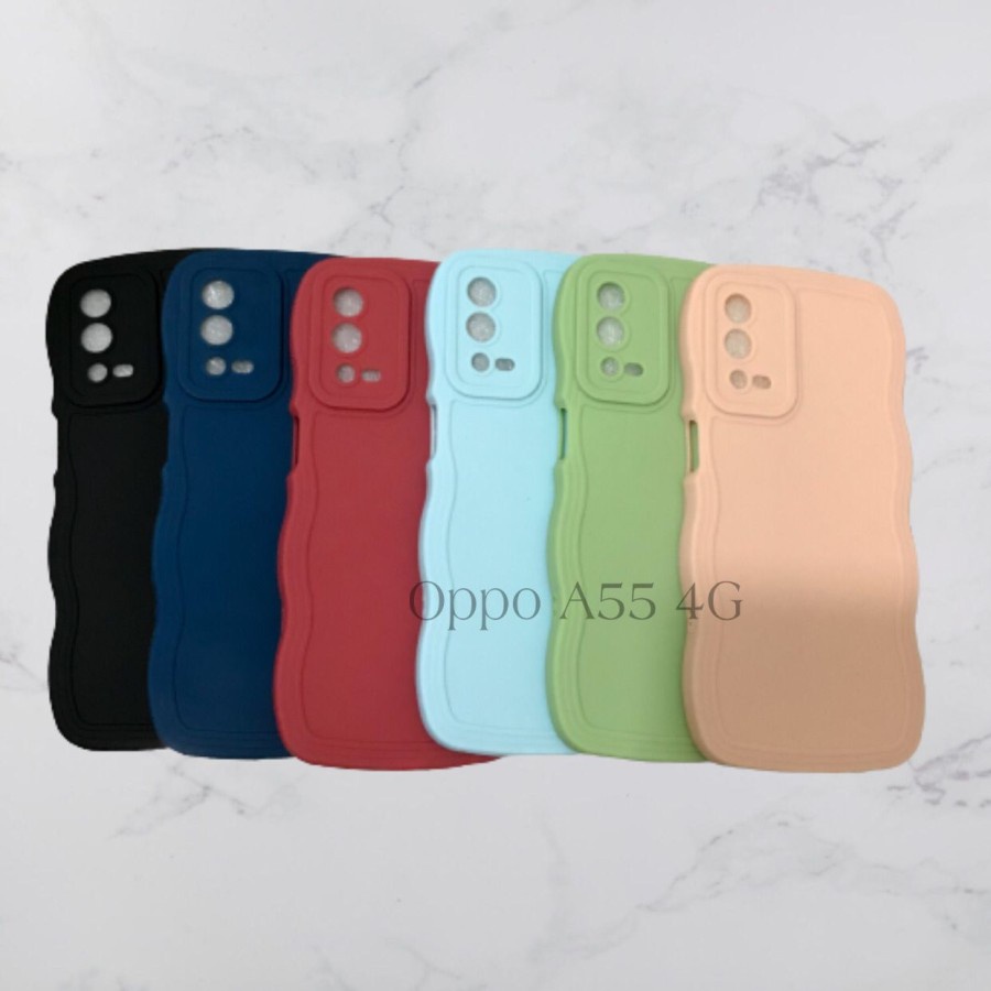 CASE OPPO A55 4G - SOFTCASE SILIKON GELOMBANG WARNA PRO CAMERA - BD