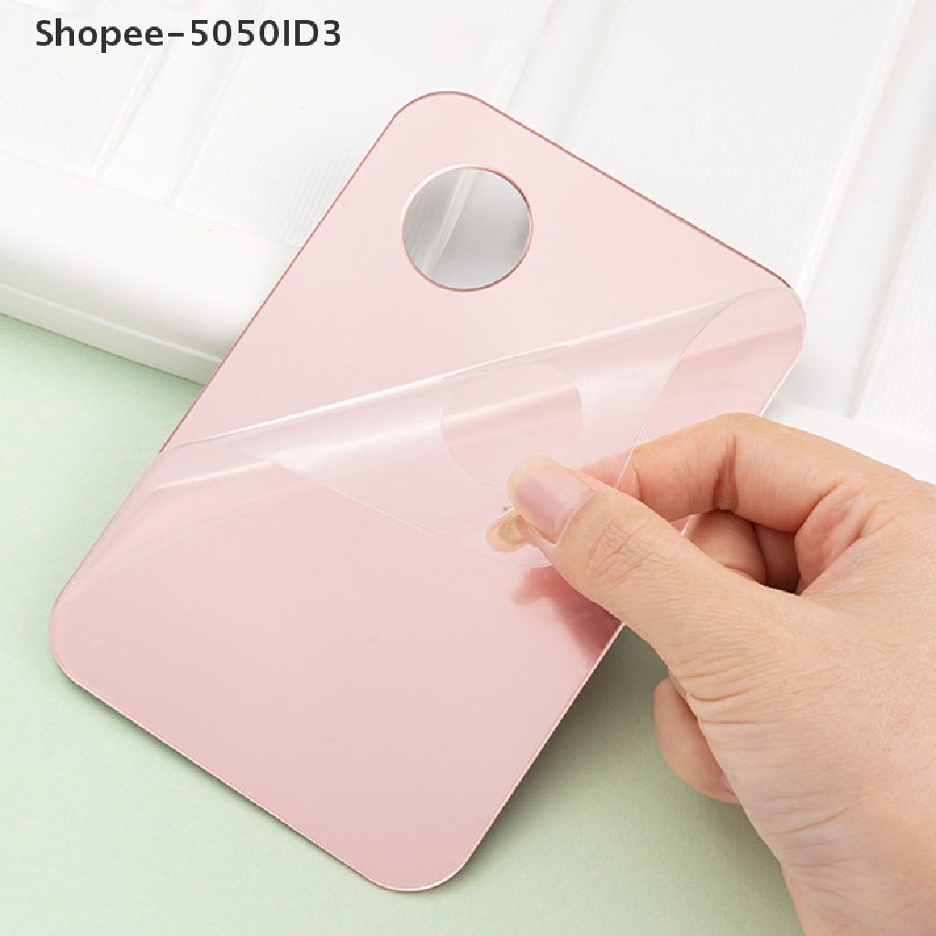 [HOT] Nail Art Stainless Steel Palette Spatula Alat Pencampur Foundation Makeup Kosmetik [ID]