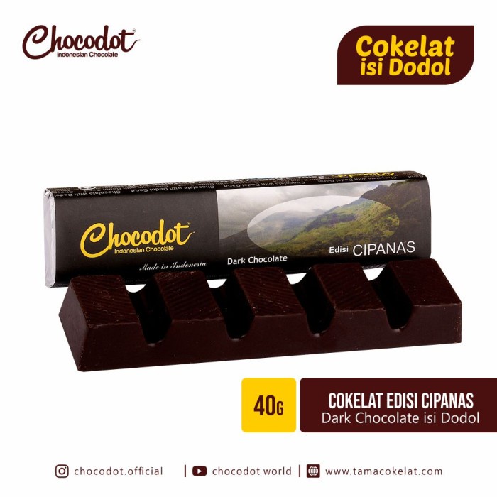 Cokelat Chocodot Cipanas Series (Cokelat Isi Dodol) - Dark Chocolate