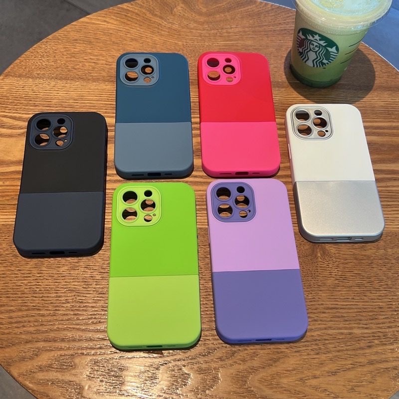 Casing Bentuk Kotak Mix Warna Untuk iPhone 14Pro Max 13 Pro Max12 11 X Xs Max XR Case Soft Back Cover