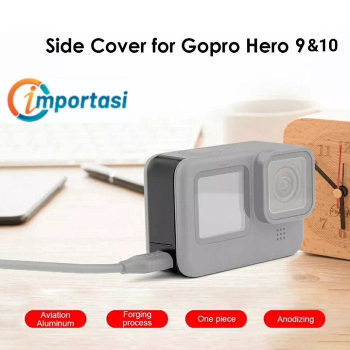 Tutup Battery Batere Door GOPRO HERO 9 &amp; 10 Charging Hole Side Cover