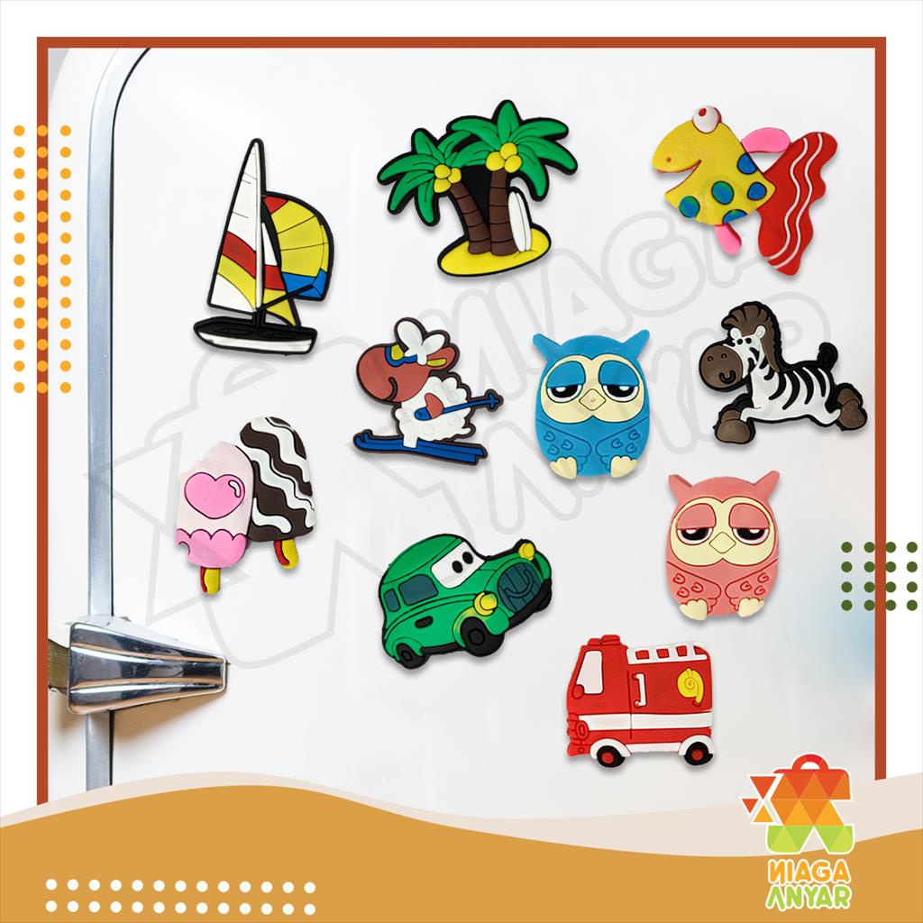 NAS Tempelan Kulkas Karet Kartun Lucu Motif / Mainan Edukasi Magnet Hiasan Lemari Es Unik