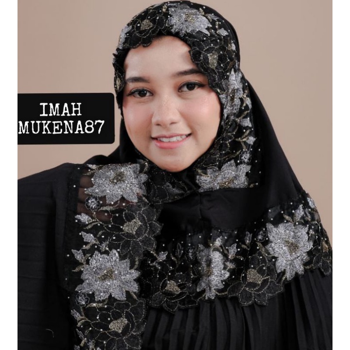 [Ready] Mukena Premium Mukea Dewasa Katun Plisket Manik Renda Bordir Bunga Mawar Mewah Cantik Jumbo 