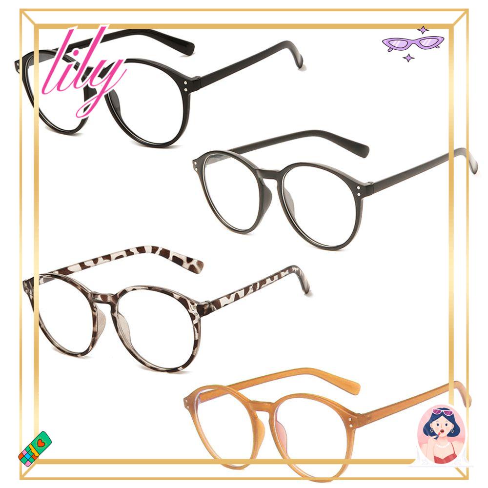 Lily -1.0~-4.0 Kacamata Myopia Vintage Perlindungan UV Brown/Black/Leopard Print Flat Mirror Eyewear