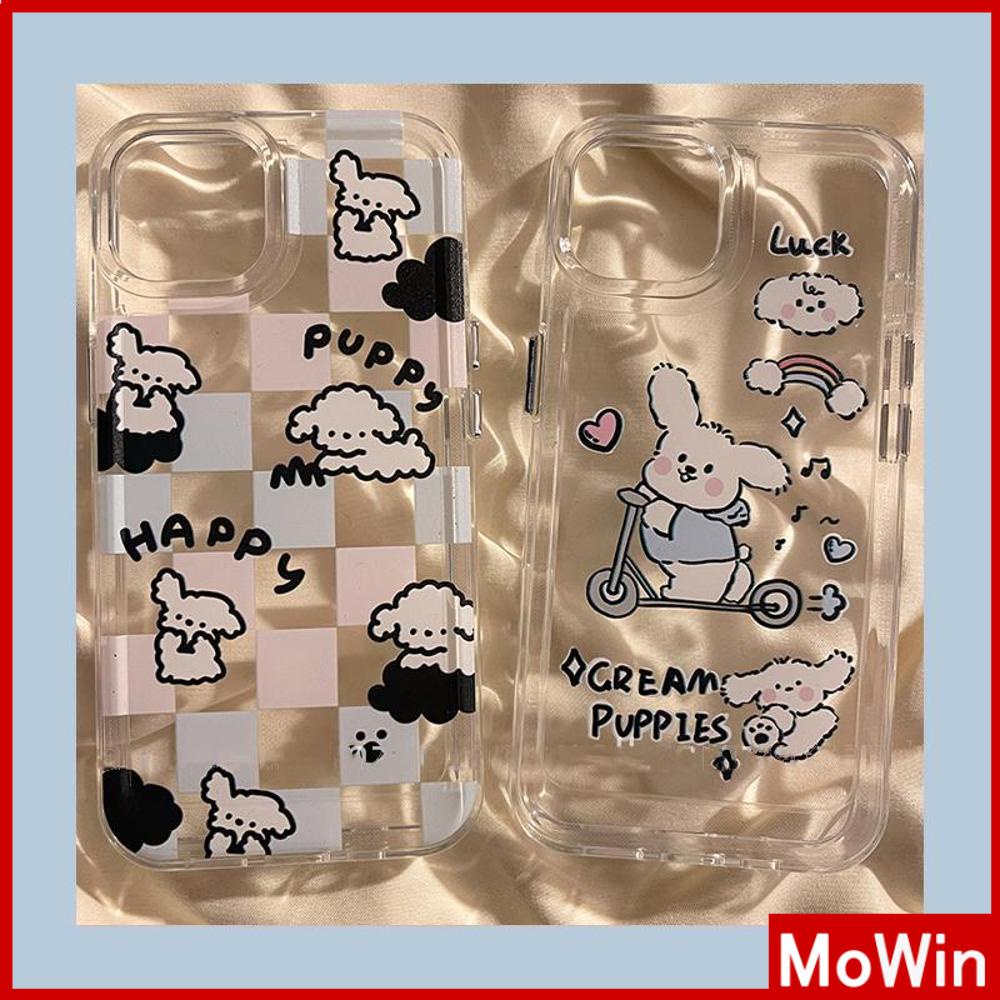 For iPhone 14 Pro Max iPhone Case Soft Case TPU Clear Case Plating Button Shockproof Cartoon Cute Puppy Compatible For iPhone 13 Pro Max 12 Pro Max 11 Pro Max 7plus XR xs max