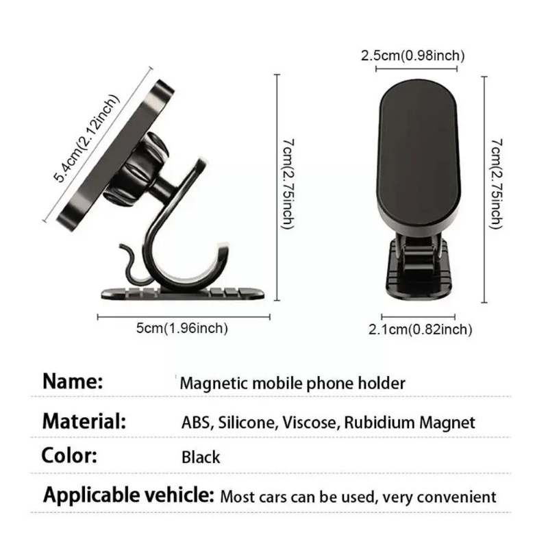 1pc Stand Handphone Perekat Diri Dashboard Mobil Anti slip/Holder Tablet Otomotif Dapat Diputar 360derajat/braket Penyimpanan Multifungsi Kendaraan