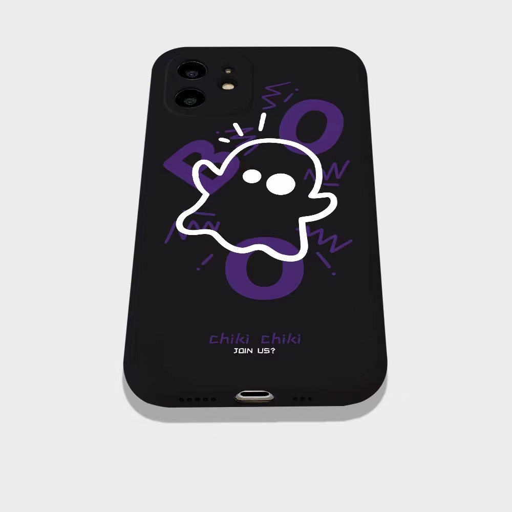 IPHONE Ins Pola Hantu Cocok Untuk Iphone14 14pro 14plus 13 13pro 13prm iPhone12 7Plus 8Plus Xr XS 13 Pro Max Empat Sudut Casing Ponsel Tahan Guncangan