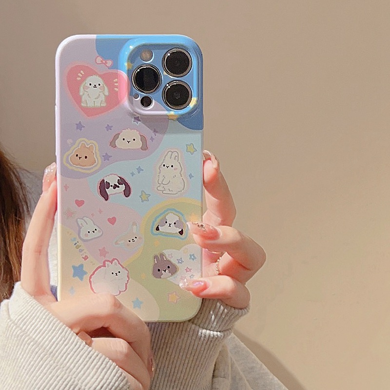 Ultrathin PC Hard Full Protective Case IPhone 7 8 Plus 7+ 8+ XR XS Max 11 12 13 14 Pro Max 14Plus SE 2020 Women's Gift Cartoon Animals Cover Nonskid