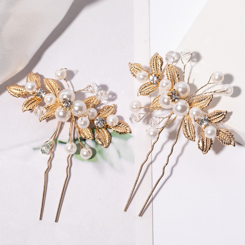 Mutiara Imitasi Elegan Bridal Hair Stick Hairpin/Bunga Kristal Halus Rambut Garpu Hiasan Kepala Aksesoris Pesta Pernikahan Festival