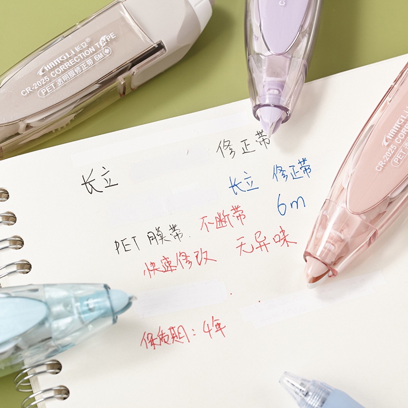 Morandi Color Retractable Correction Tape Instant Putih Keluar