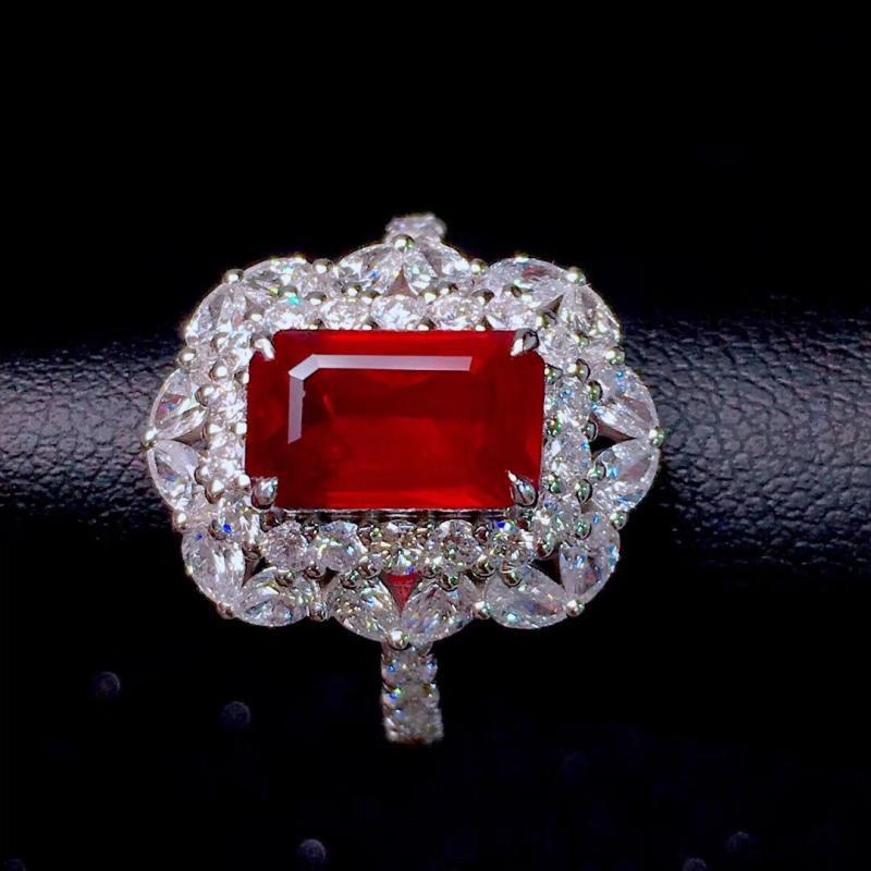 Goldkingdom Aksesoris Perhiasan Fashion Ready Stock Mewah Putri Merpati Darah Ruby Cincin Berlian Set Cincin Perhiasan Mewah Warna Warni