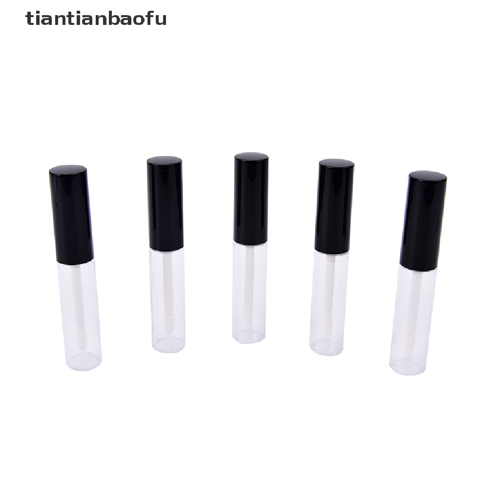 [tiantianbaofu] 1pc/5pcs 8ml Desain Hitam Kosong Tabung Bibir Lip Balm Botol ContainerEmpty Wadah Bibir Kelas Tinggi Lip Balm Tabung Warna Hitam2 Butik