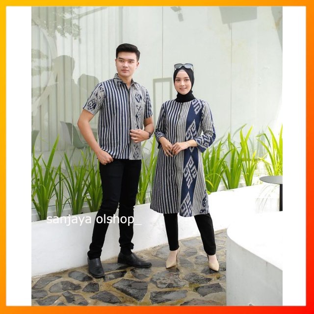 baju batik tenun baju couple tenun jepara - dress tenun wanita - kemeja tenun pria