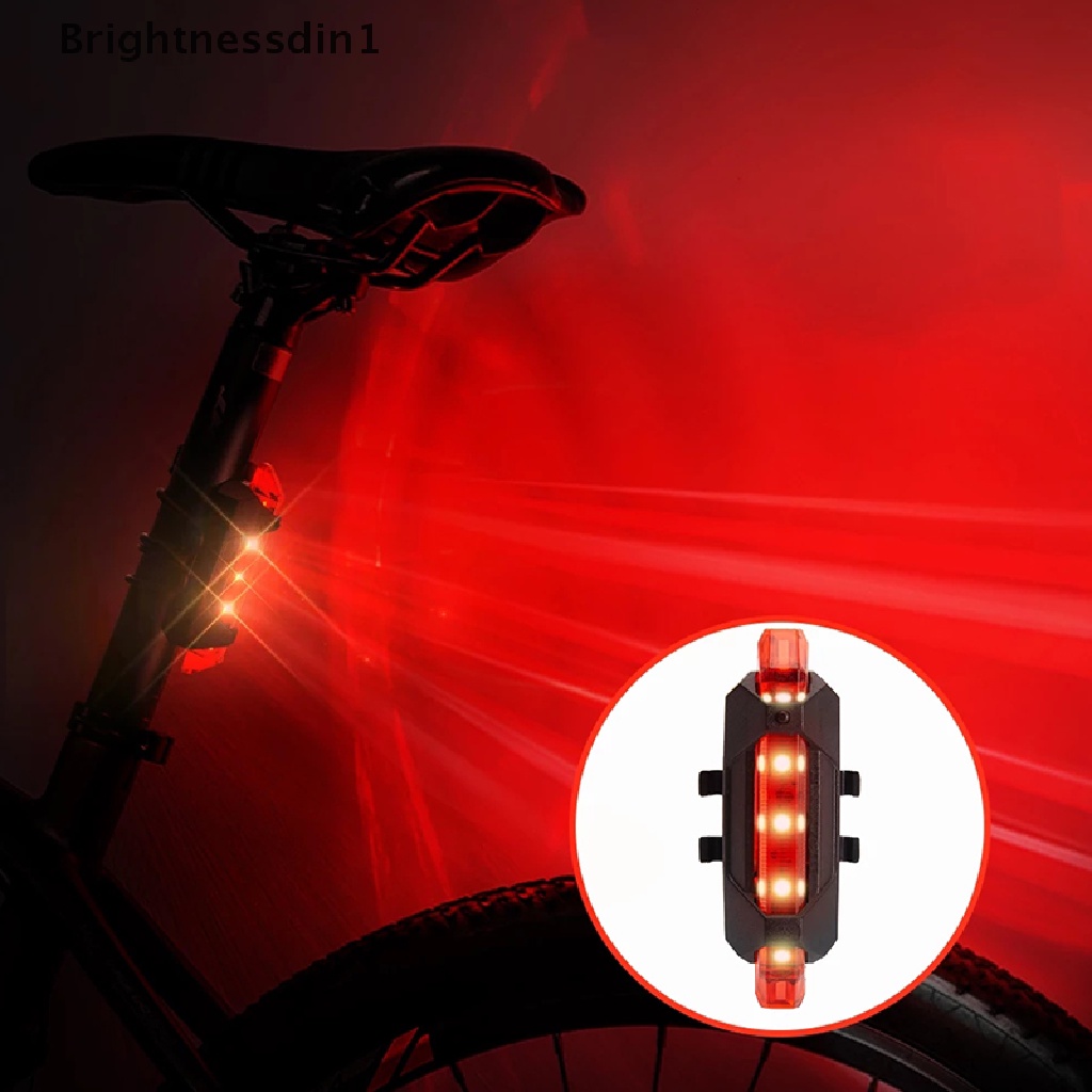 [Brightnessdin1] Sepeda Bicycle Light USB LED Rechargeable Set MTB Sepeda Jalan Depan Belakang Lampu Senter Bersepeda Lampu Aksesoris Butik