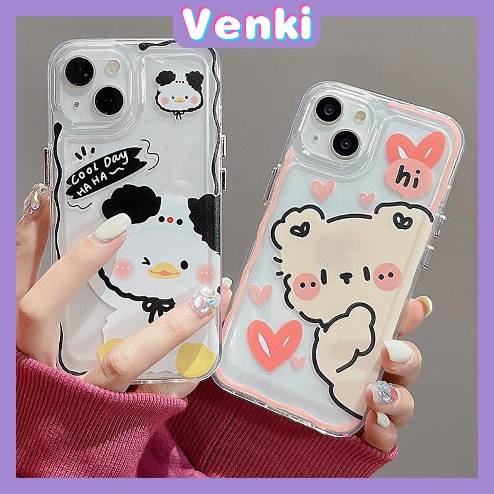 Case for iPhone 11 Soft TPU Clear Space Case Cute Cartoon Animals Plating Buttons Camera Protection ShockProof for iPhone 14 13 12 12 Plus 6 8 Plus XR XS