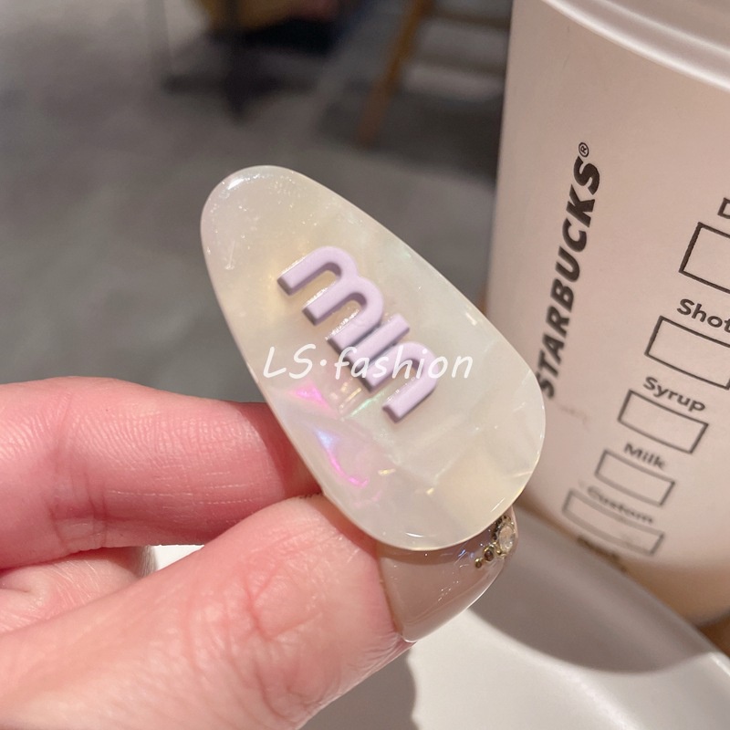 Fantasi Baru Ungu Min Huruf Jepit Rambut Korea Fashion Lucu Acrylic Hairpin Aksesoris Rambut Wanita Murah