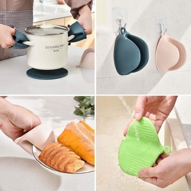 MMM Penjepit Silikon Anti Panas 1 Pasang Sarung Tangan Pegangan Panci 2Pcs Karet Tahan Panas Karet Jepit Panci Teko Kuali Murah