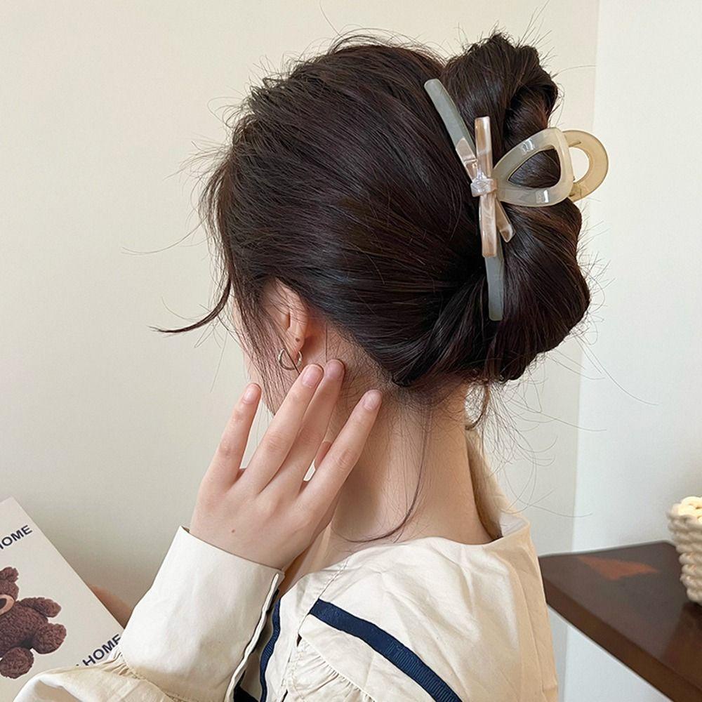 Needway Busur Rambut Cakar Tidak Biasa Kreatif Fashion Untuk Gadis Asam Asetat Hiu Klip Hiasan Kepala Hiasan Kepala Ponytail Holder Wanita Klip Rambut