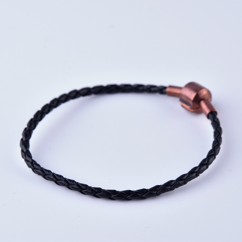 Goldkingdom Fashion Perhiasan Aksesoris Ready Stock Pasangan Transfer Manik-Manik Diy Hitam Dikepang Gelang Tahun Klip Gesper Tali Kulit Wan Jian Tangan Tali Perempuan